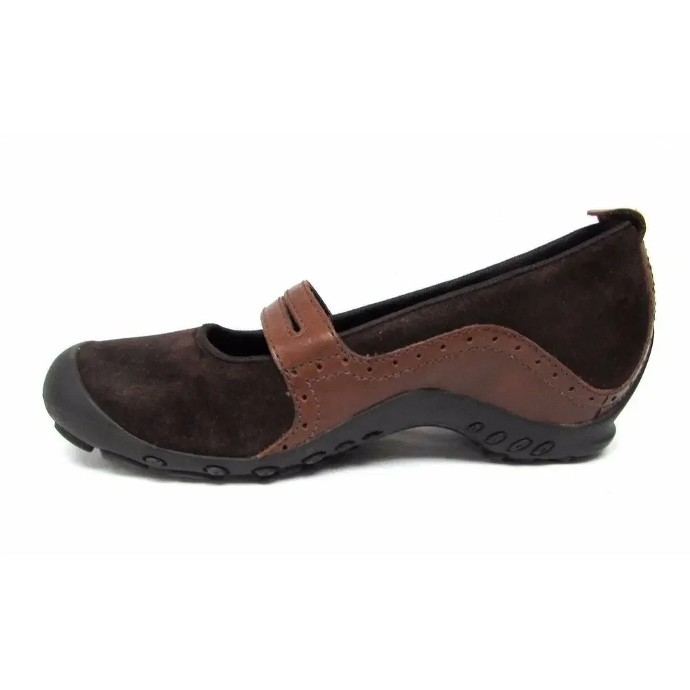 Merrell women's brown suede leather size 6.5 mary jane shoes comfort walking